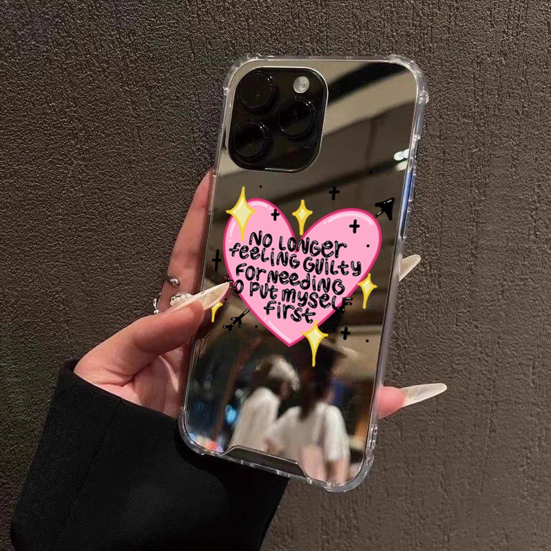 Lucky Love Pattern Mirror Acrylic Phone Case