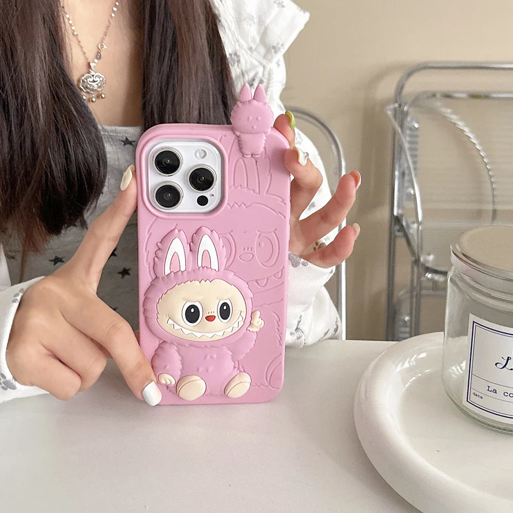 Cartoon LaBubu Monsters Toy Case Soft Silicone Phone Case