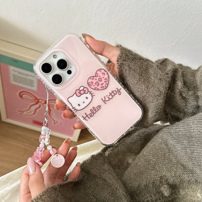 Cute IMD Pink Leopard Print Hello Kitty Phone Case For iphone For iPhone
