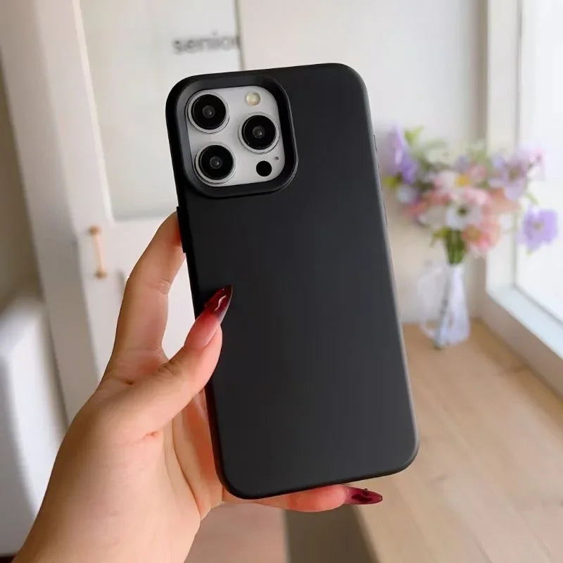 Dopamine-Inspired Silicone Solid Color Simple Fashion Phone Case For iPhone