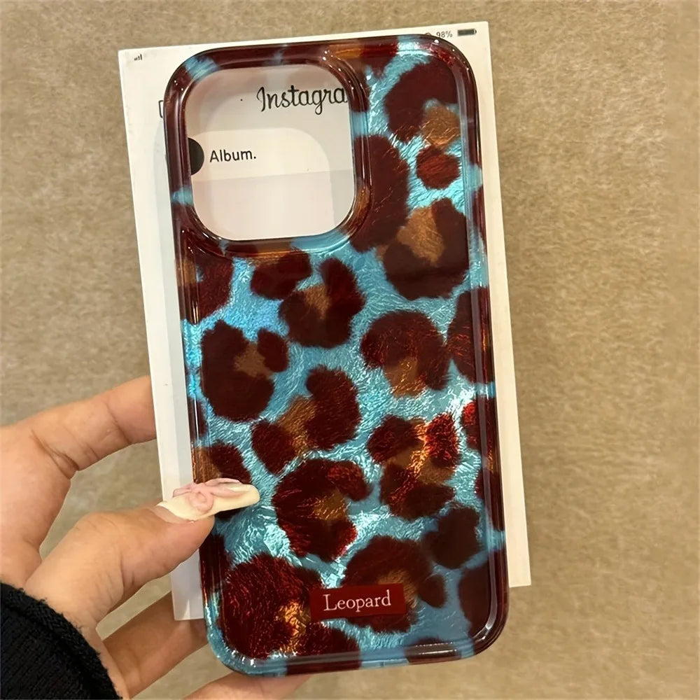 Simple Fashion Smudge Leopard Print Soft Phone Case For iPhone