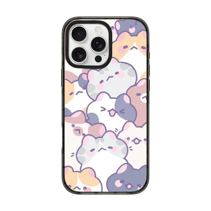 Cartoon Cloud Cat Black Acrylica Border Magnetic Case For iPhone