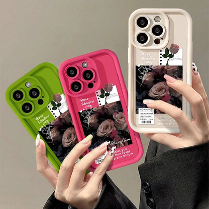 Rose Flower Luxury Silicone Phone Case