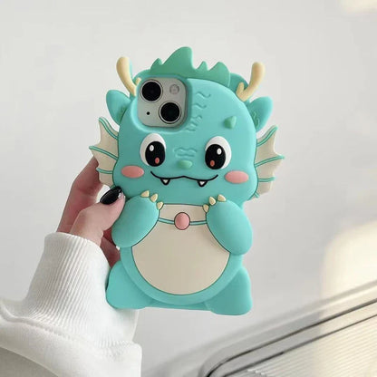 Kawaii 3D Cartoon Big Dinosaur Phone Case