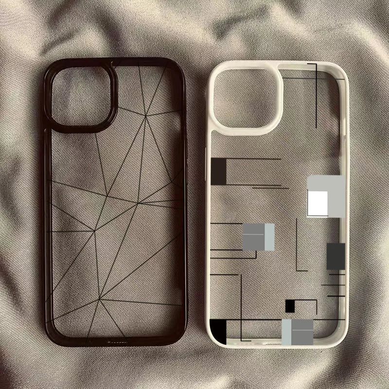 Lrregular Lines Creative Geometry Shockproof Clear Phone Case