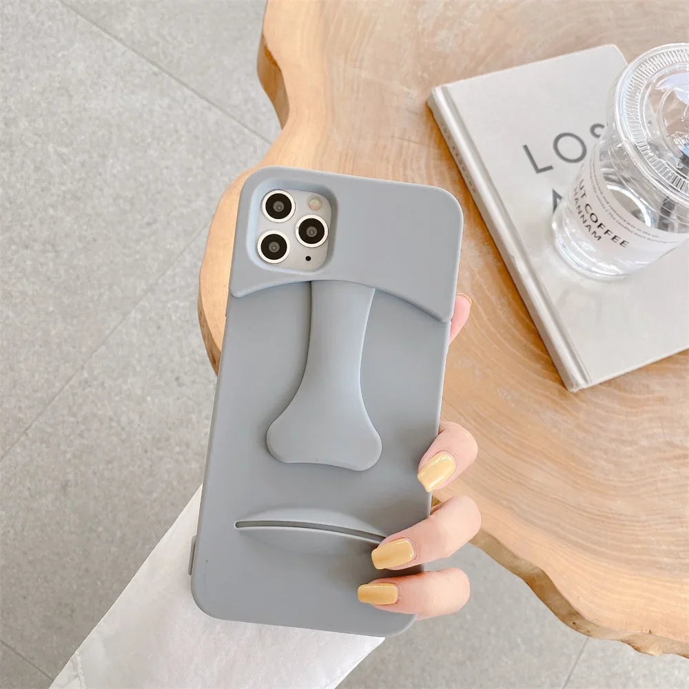 Luxury Retro moai statue 3D Phone Case