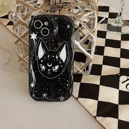 So Cool Dark Star Cat Cartoon Black Phone Case