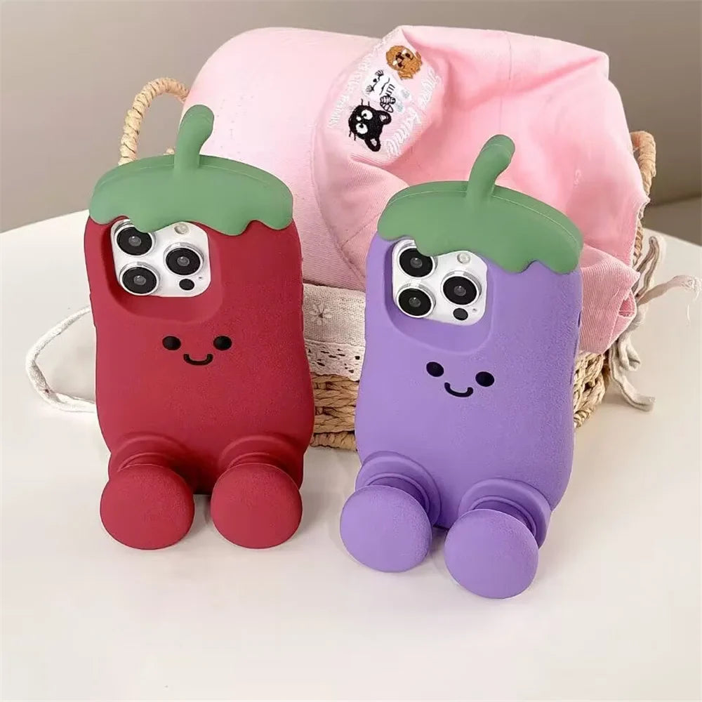 Funny 3D Cartoon Eggplant Phone Case