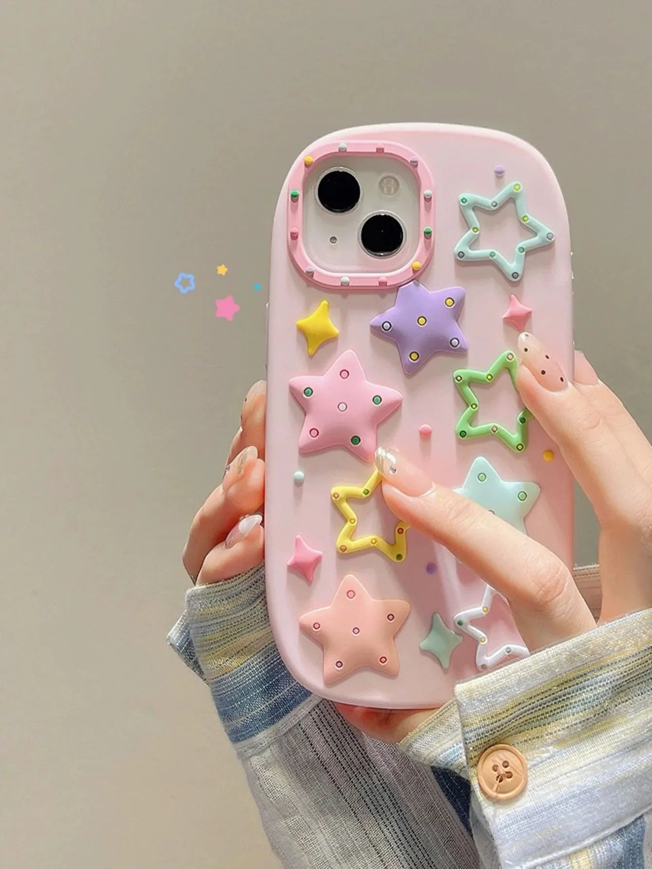Dopamine Contrast Stereoscopic Star Suitable Phone Case