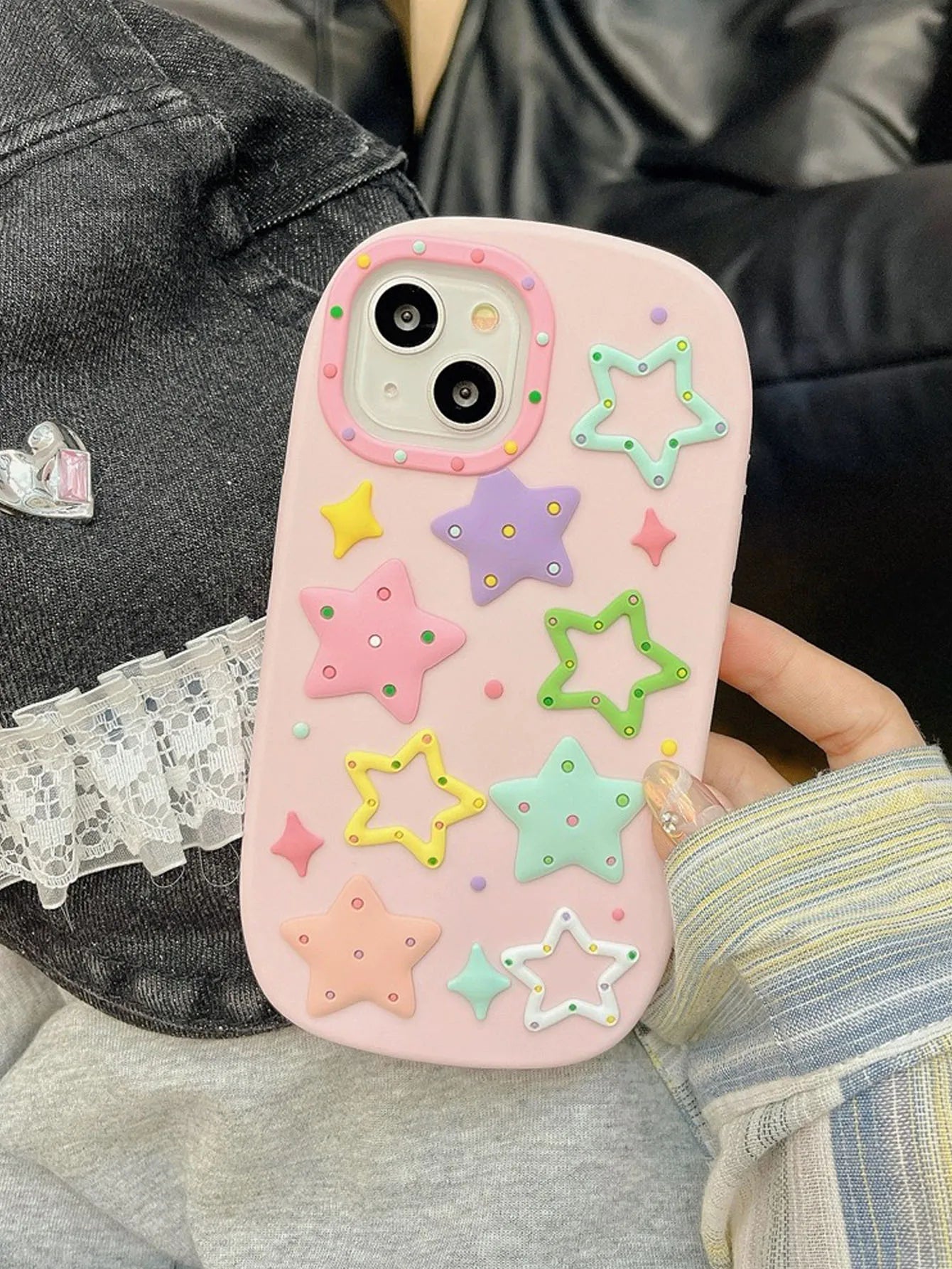 Dopamine Contrast Stereoscopic Star Suitable Phone Case