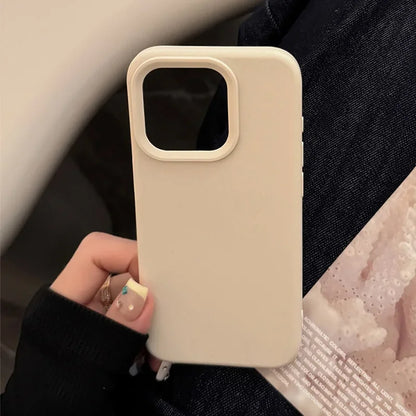 Dopamine-Inspired Silicone Solid Color Simple Fashion Phone Case For iPhone