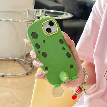 Funny Cute Dinosaur Tail Holder Rubber Soft Silicon Phone Case
