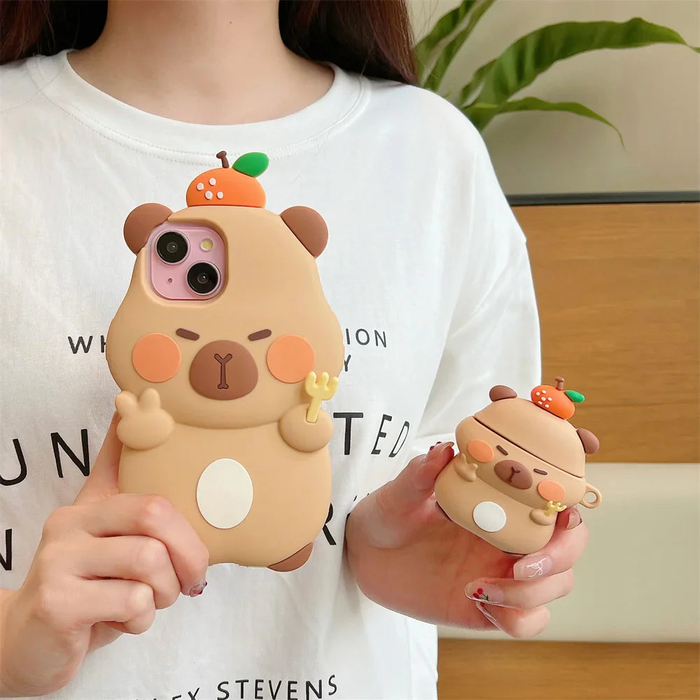 Cute Funny 3D Cartoon Capybara Phone Case