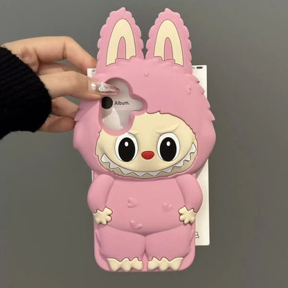 Cartoon Cute Monsters Soft Silicone Cover With Holder Phone Case