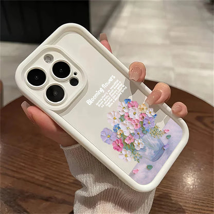 Luxury Soft Flowers Leather Phone Case