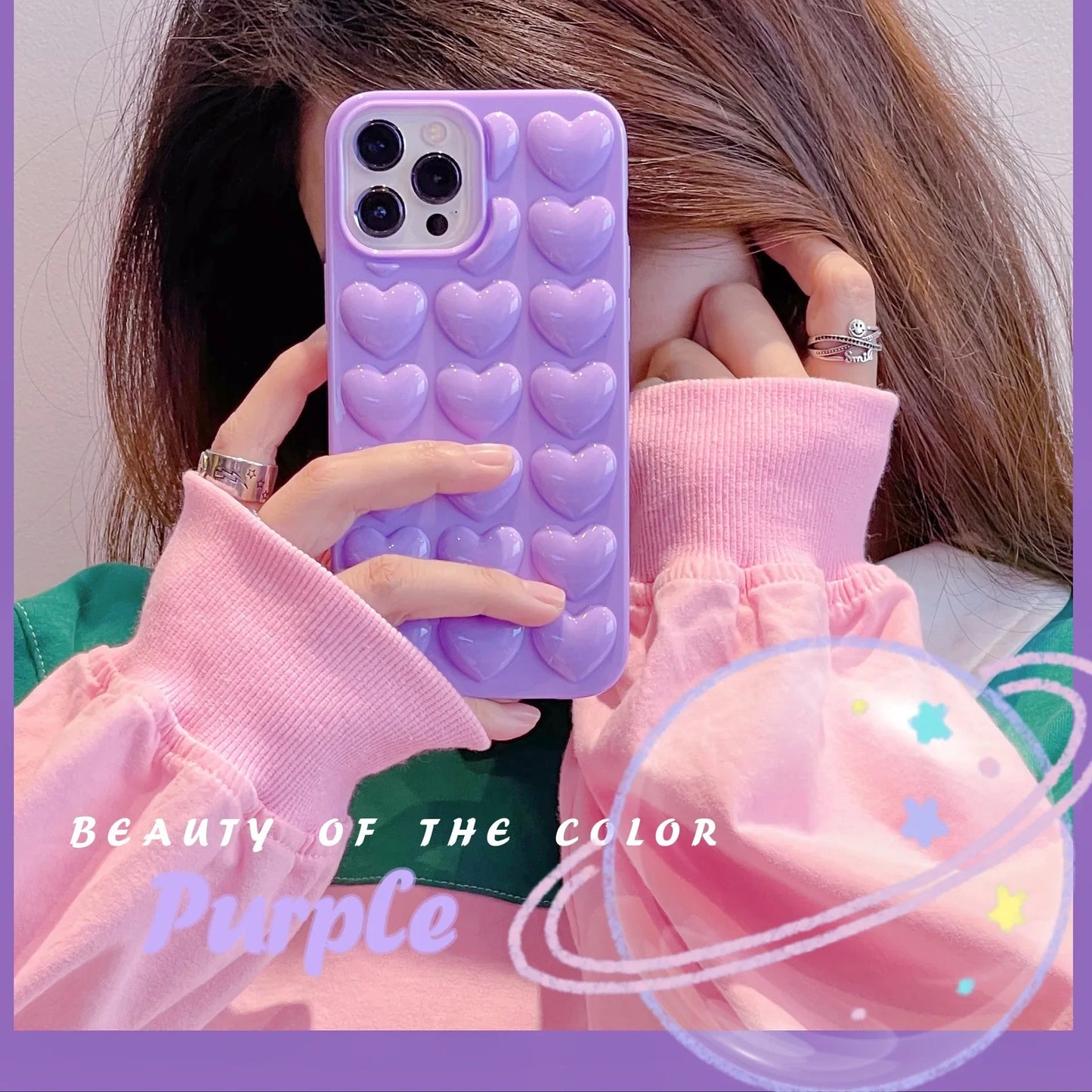 Purple Hearts Phone Case
