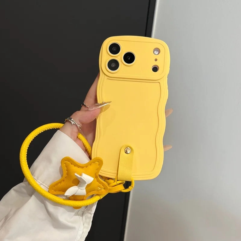3D Wave Silicone Lanyard Case For iPhone