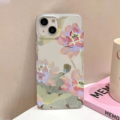 Flowers Phone Case For iPhone Translucent Slim Silky Skin Back Cover