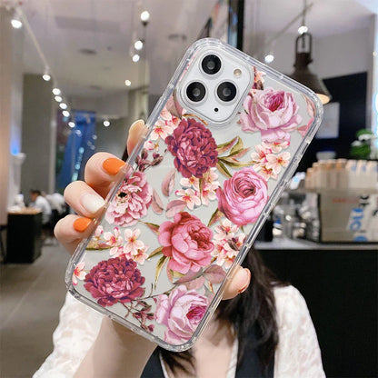 Transparent Flower Phone Case For iPhone