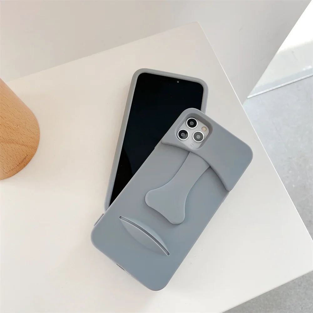 Luxury Retro moai statue 3D Phone Case