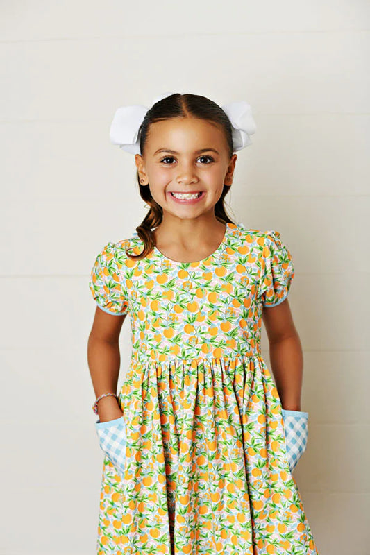 Citrus Bloom Pocket Twirl Dress