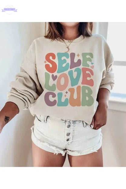 SELF LOVE CLUB GRAPHIC SWEATSHIRT - Aaria Tees