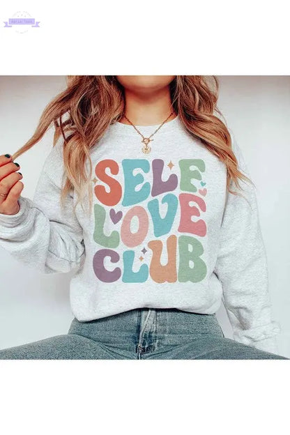 SELF LOVE CLUB GRAPHIC SWEATSHIRT - Aaria Tees