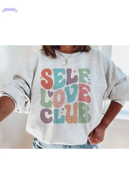 SELF LOVE CLUB GRAPHIC SWEATSHIRT - Aaria Tees