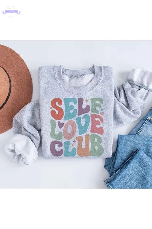 SELF LOVE CLUB GRAPHIC SWEATSHIRT - Aaria Tees