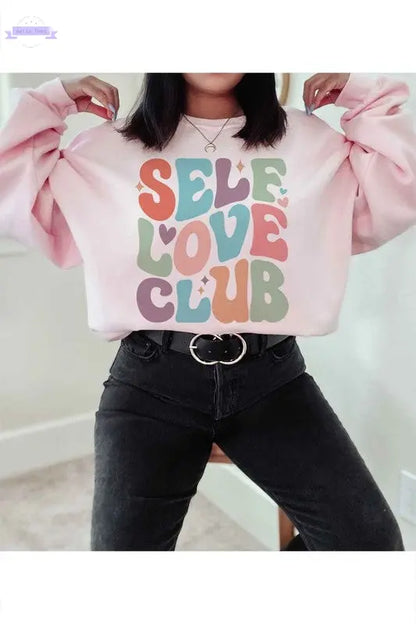 SELF LOVE CLUB GRAPHIC SWEATSHIRT - Aaria Tees