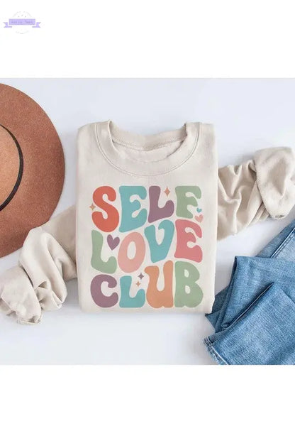 SELF LOVE CLUB GRAPHIC SWEATSHIRT - Aaria Tees