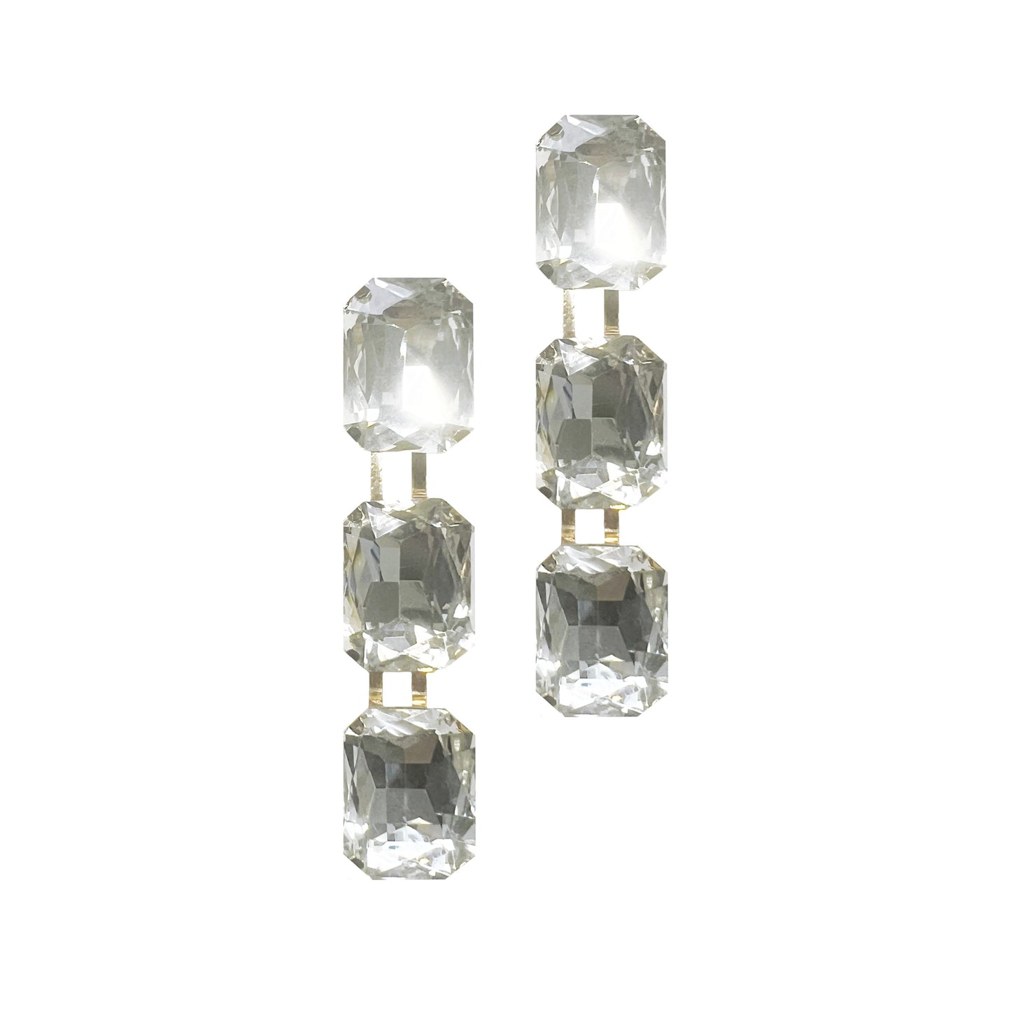 Crystal Triad Dangle Earrings Aaria Tees
