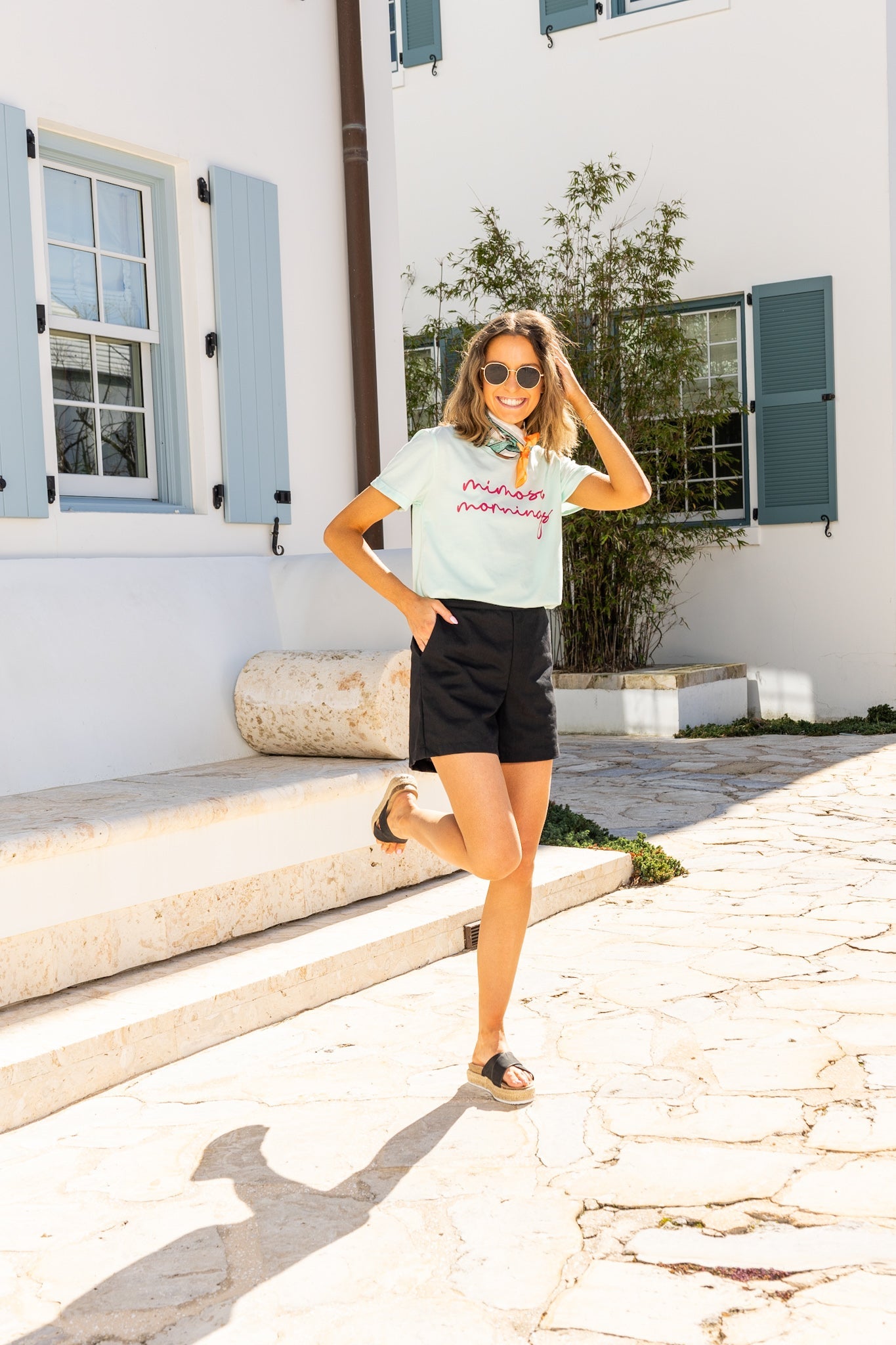 Mimosa Mornings On Mint Chocolate Chip-Mint Cuff Tee
