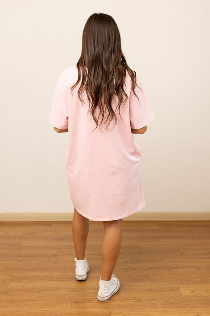 See You Later Alligator on Pink Wash Tee Shirt Dress With Pockets