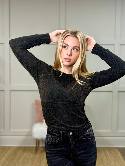 Starlit Glam Bodysuit in Black