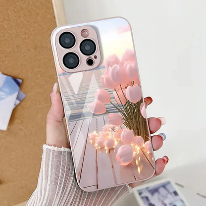 Cute Rabbit Tempered Glass Phone Case