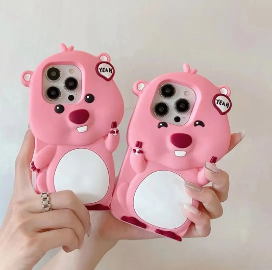 So Cute 3D Cartoon Pink Loopy Phone Case