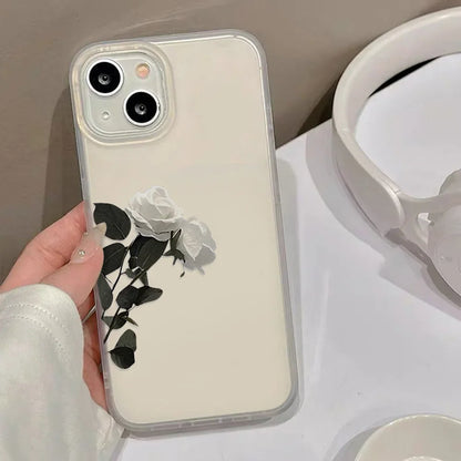 Flower Matte Silicone Soft Cover Clear Fundas Phone Case