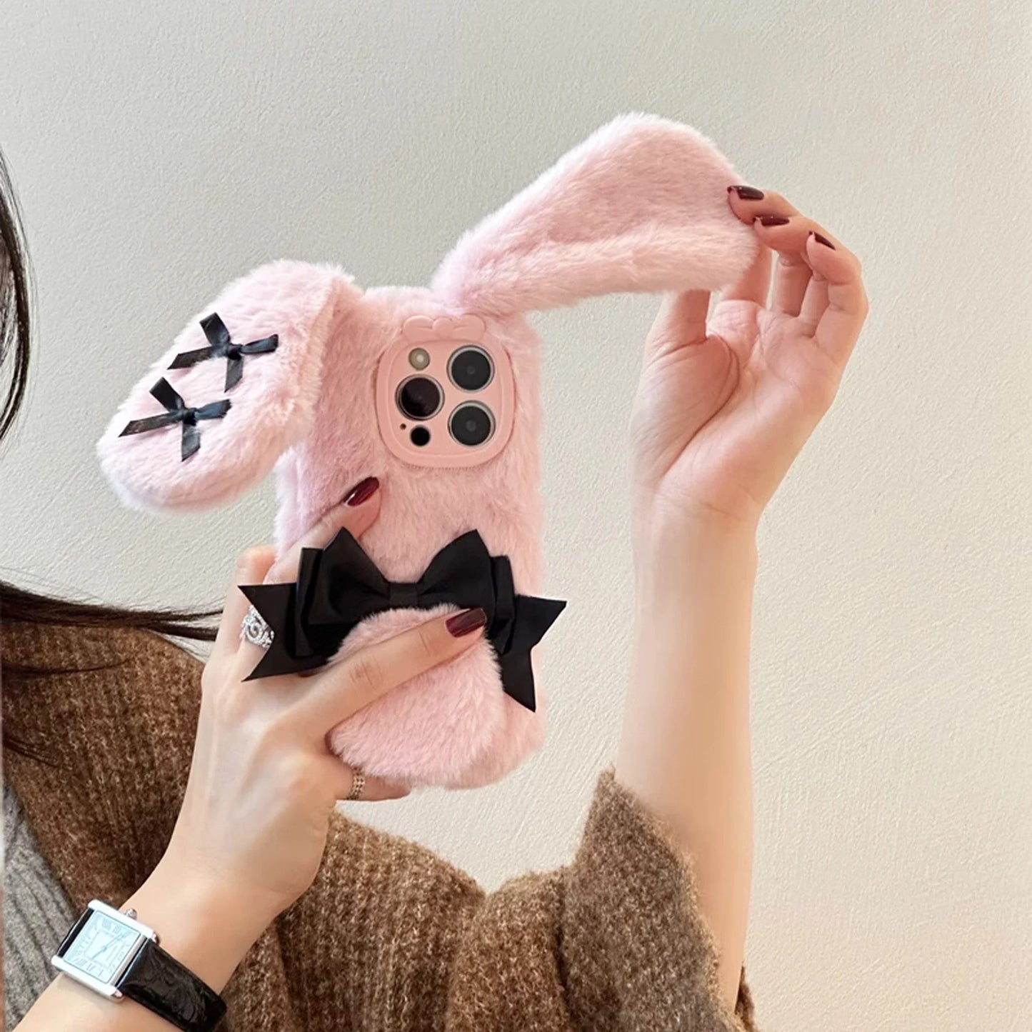 Kawaii Maid Bunny Plush Phone Case