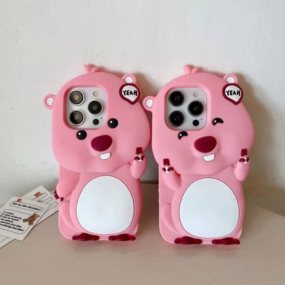 3D Cartoon Cute Loopy Pink Phone Case