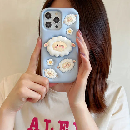 Lamb Folding Bracket Soft Rubber Silicone Phone Case