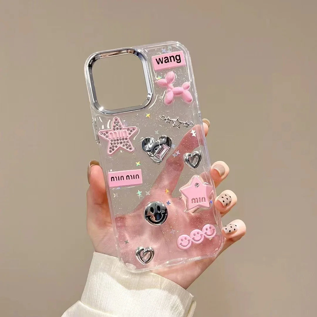 3D Love Heart Balloon Dog Phone Case