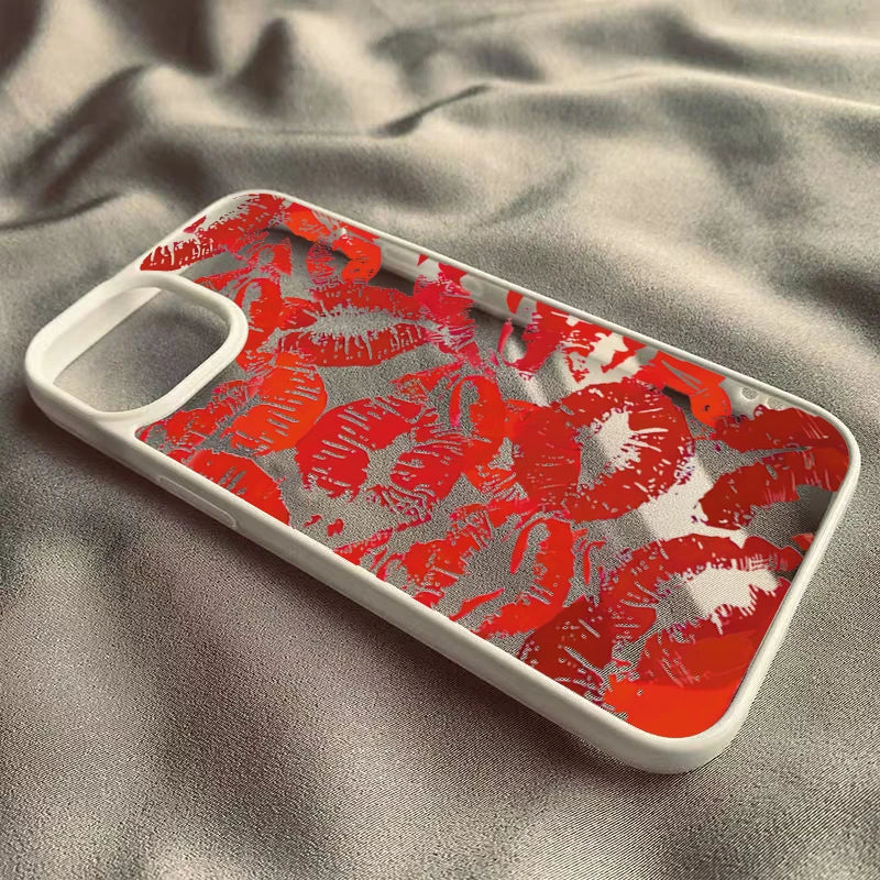 Red Lips Design Couple Acrylic Phone Case
