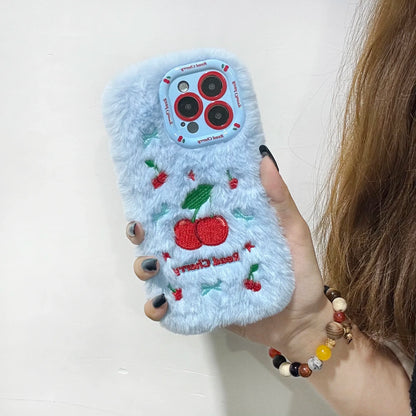 New Cherry Plush Autumn and Winter Cute and Warm Phone Case