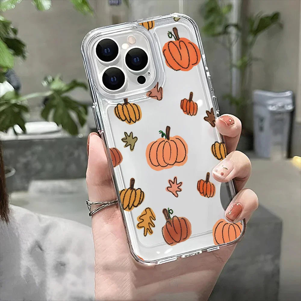 Happy Halloween Pumpkin Clear Phone Case For iPhone