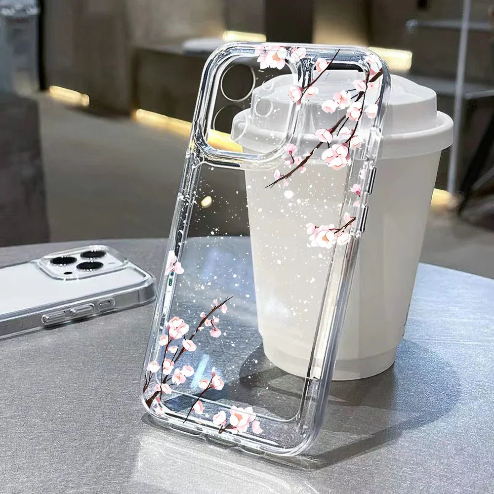 Flower Shockproof Transparent Phone Case