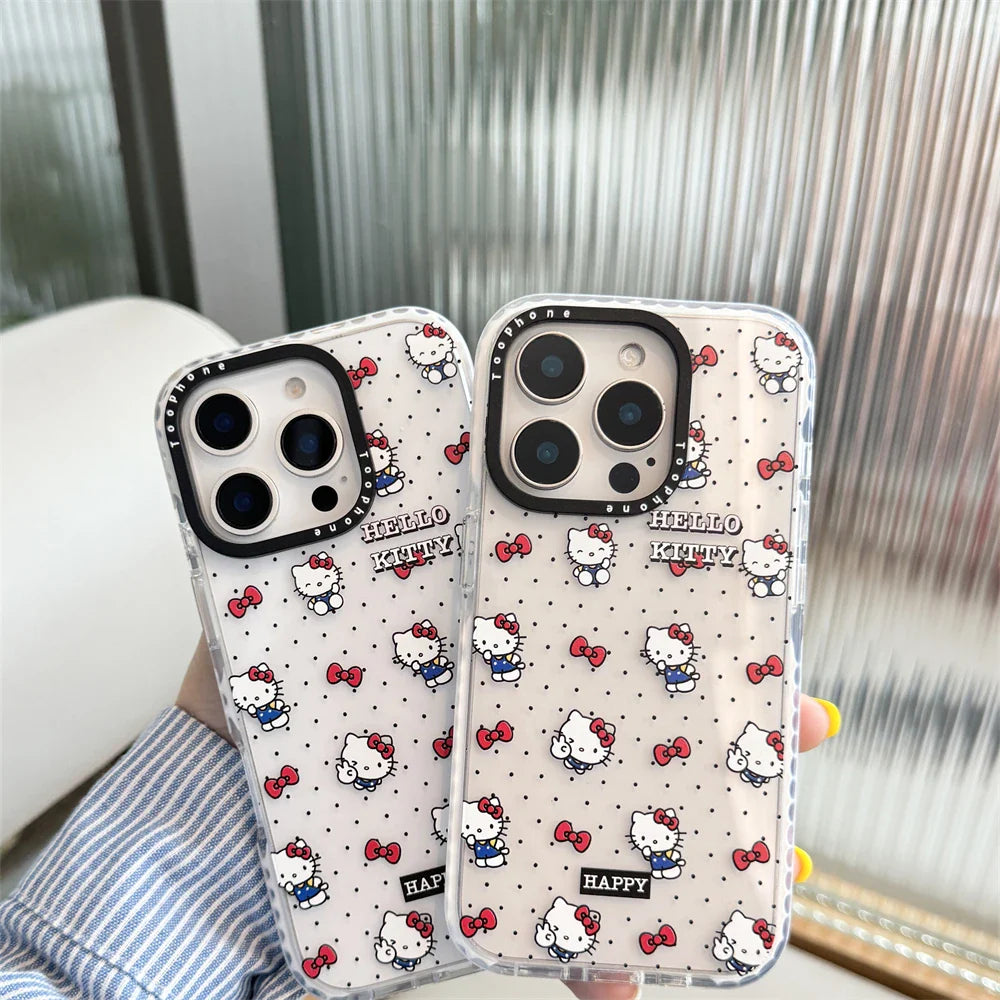 White Cute Mini Red Bow Hello Kitty Phone Case