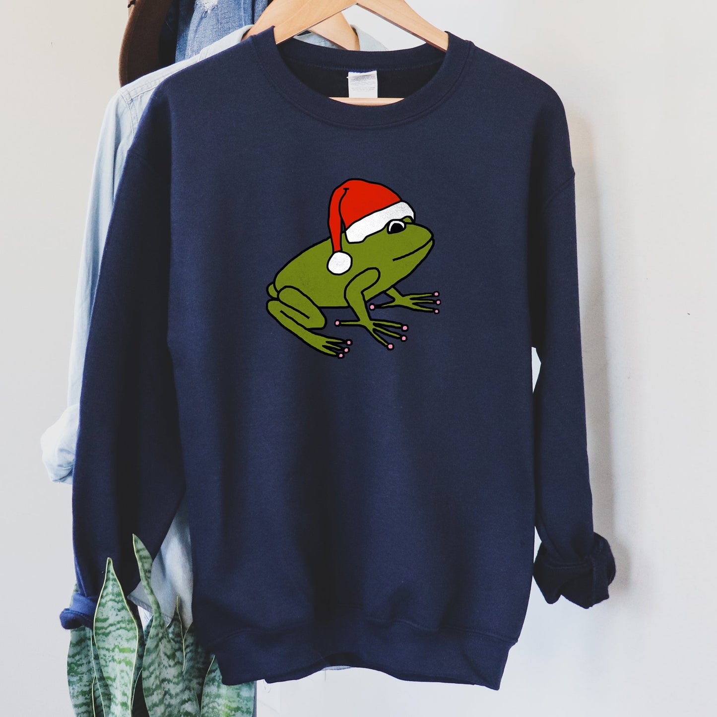 Santa Frog, Christmas, Retro Toad Sweatshirt