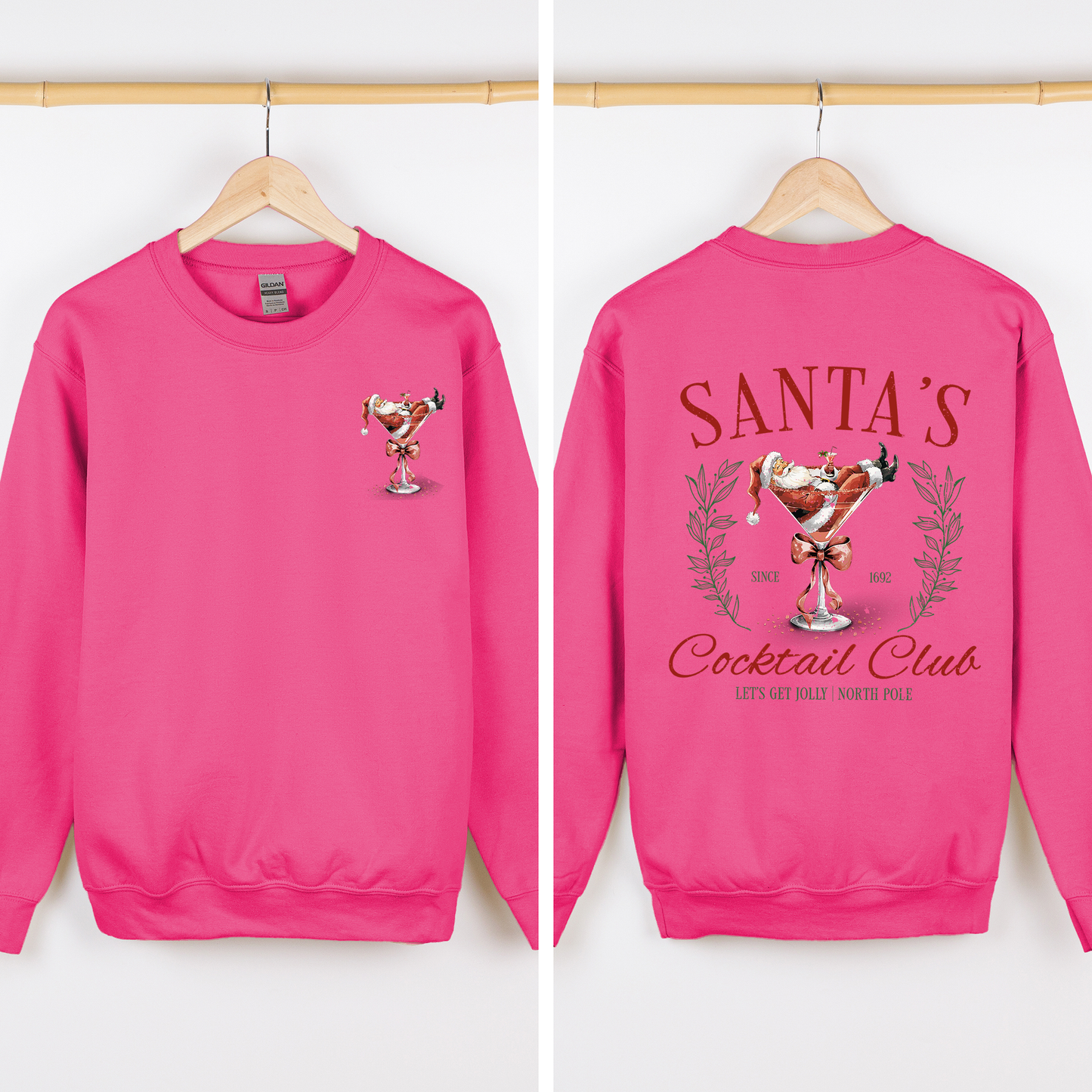 Santa's Cocktail Club, Christmas, Tipsy, Cute, Party Sweatshirt