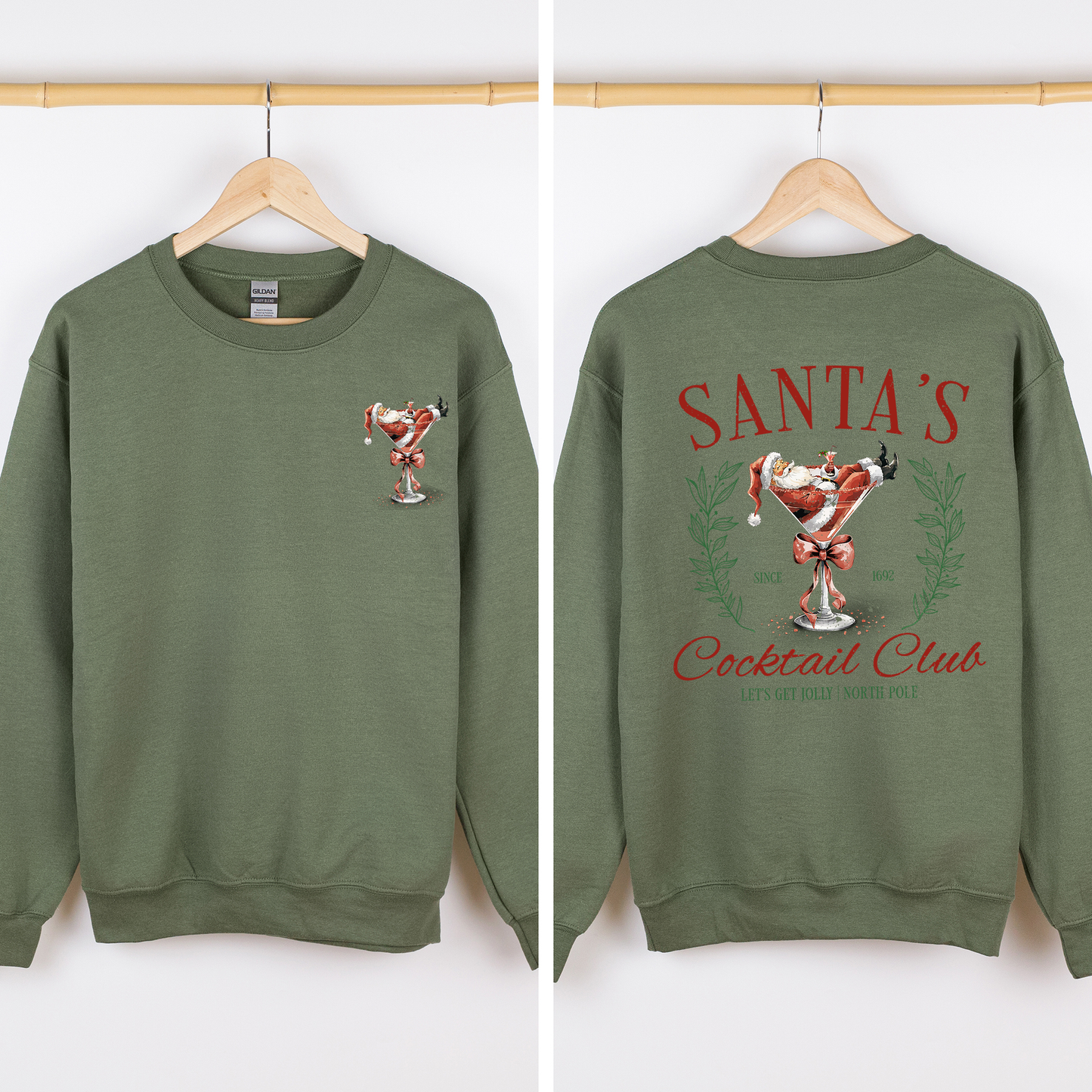 Santa's Cocktail Club, Christmas, Tipsy, Cute, Party Sweatshirt